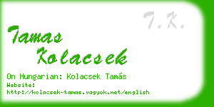 tamas kolacsek business card